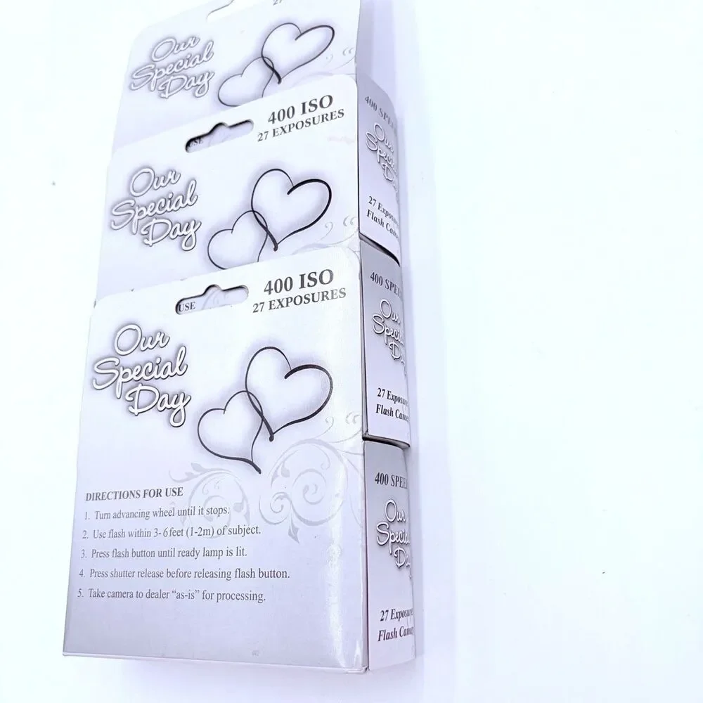 Disposable Cameras Our Special Day Wedding Flash 3 Pack 35mm ISO 27 Exp